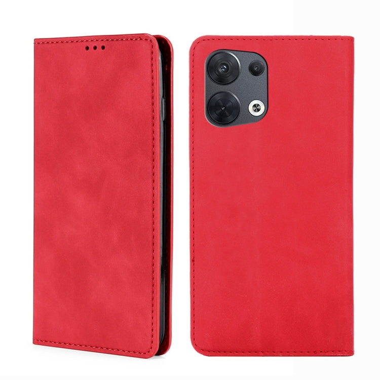 For OPPO Reno8 5G Skin Feel Magnetic Horizontal Flip Leather Phone Case