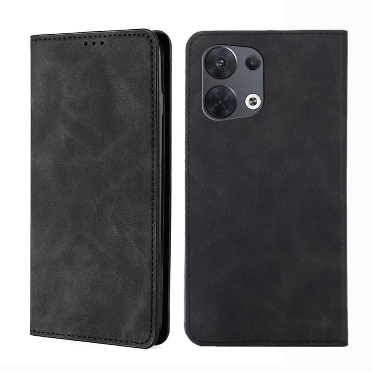 For OPPO Reno8 5G Skin Feel Magnetic Horizontal Flip Leather Phone Case