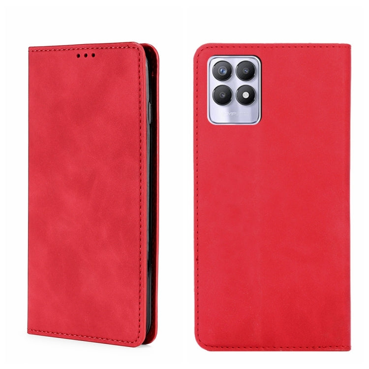 For OPPO Realme 8i Skin Feel Magnetic Horizontal Flip Leather Phone Case