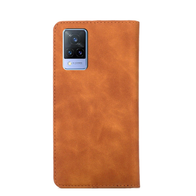 For vivo V21 4G/5G Skin Feel Magnetic Horizontal Flip Leather Phone Case