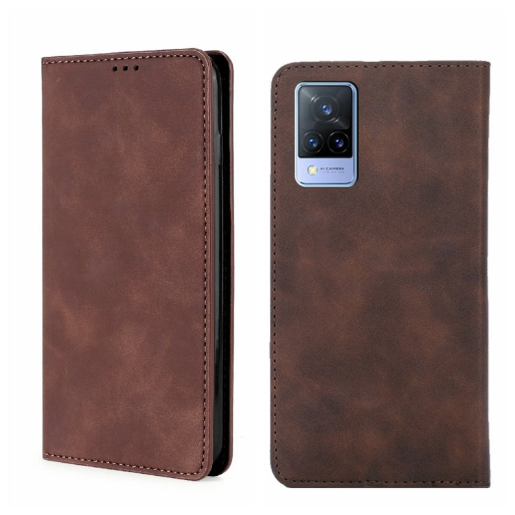 For vivo V21 4G/5G Skin Feel Magnetic Horizontal Flip Leather Phone Case