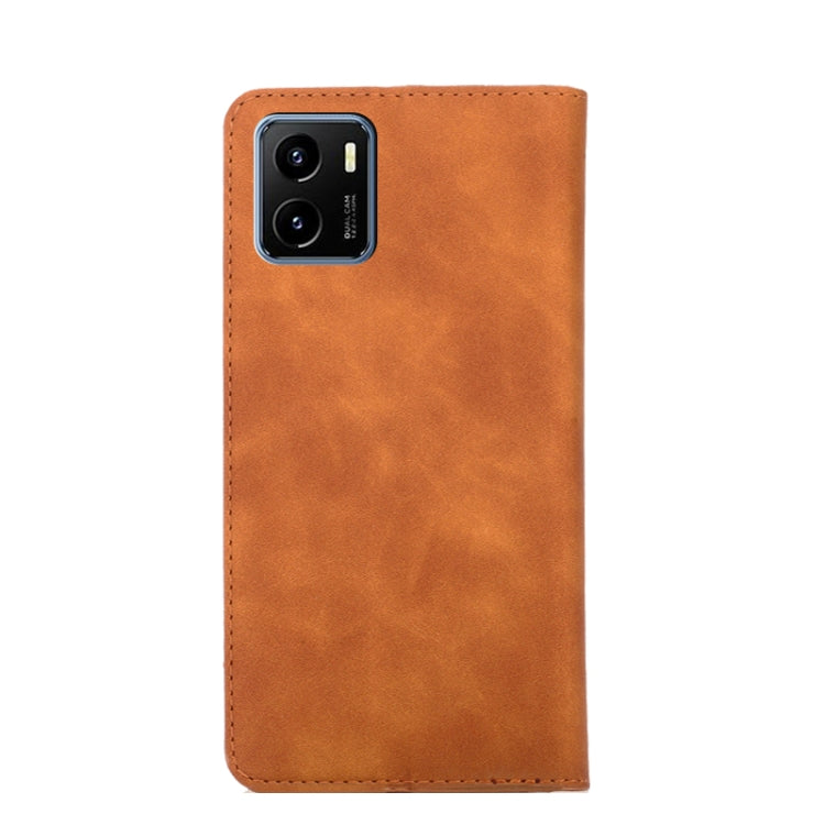 For vivo Y15s Overseas Version Skin Feel Magnetic Horizontal Flip Leather Phone Case