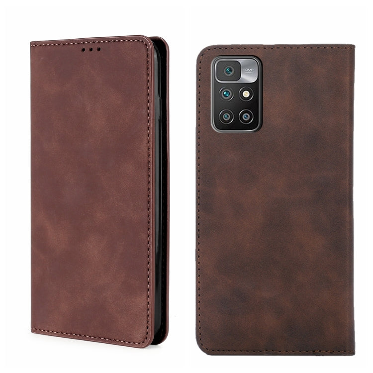 For Xiaomi Redmi 10 Skin Feel Magnetic Flip Leather Phone Case