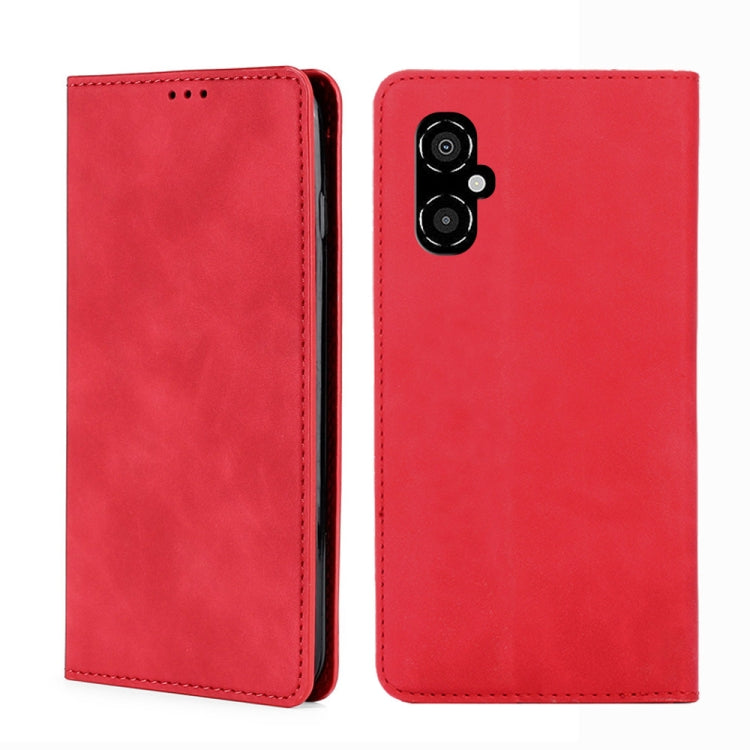 For Xiaomi Poco M4 5G Skin Feel Magnetic Flip Leather Phone Case