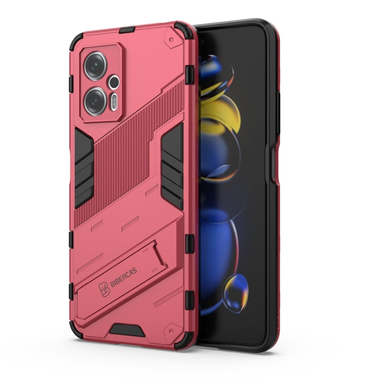 For Xiaomi Redmi Note 11T Pro 5G China Punk Armor 2 in 1 PC + TPU Shockproof Phone Case with Invisible Holder
