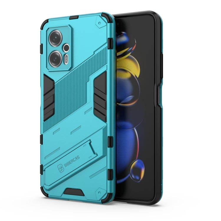 For Xiaomi Redmi Note 11T Pro 5G China Punk Armor 2 in 1 PC + TPU Shockproof Phone Case with Invisible Holder