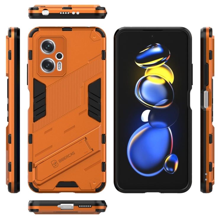 For Xiaomi Redmi Note 11T Pro 5G China Punk Armor 2 in 1 PC + TPU Shockproof Phone Case with Invisible Holder
