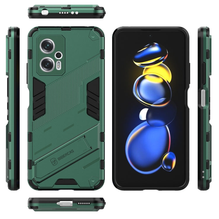 For Xiaomi Redmi Note 11T Pro 5G China Punk Armor 2 in 1 PC + TPU Shockproof Phone Case with Invisible Holder