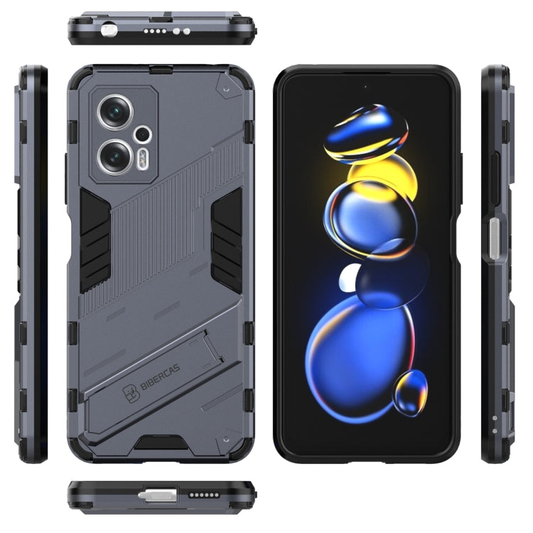 For Xiaomi Redmi Note 11T Pro 5G China Punk Armor 2 in 1 PC + TPU Shockproof Phone Case with Invisible Holder
