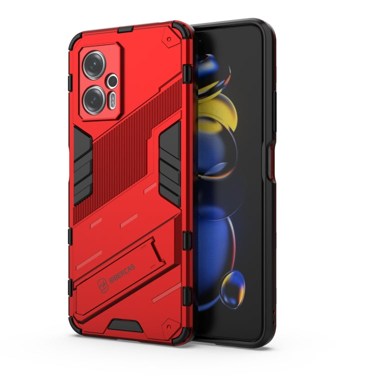 For Xiaomi Redmi Note 11T Pro 5G China Punk Armor 2 in 1 PC + TPU Shockproof Phone Case with Invisible Holder