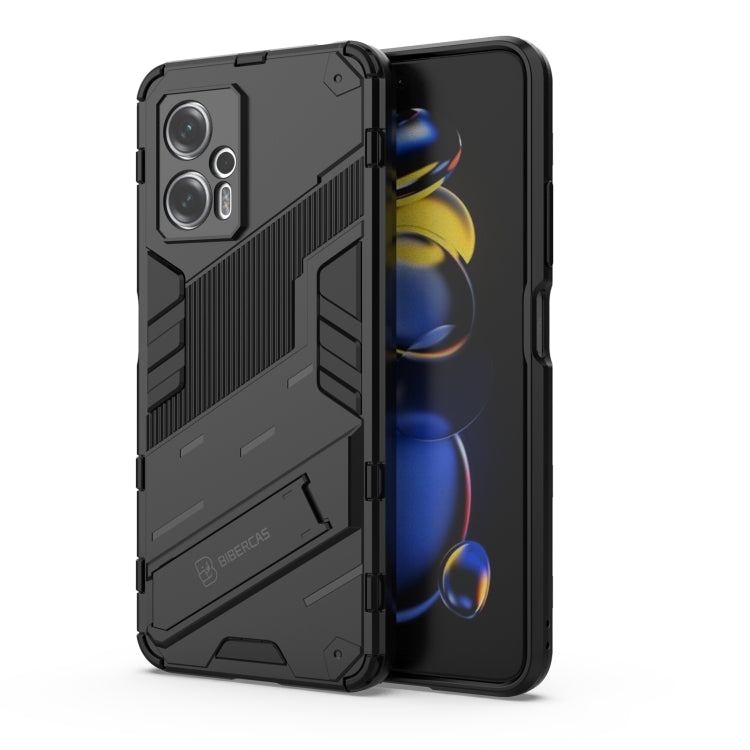 For Xiaomi Redmi Note 11T Pro 5G China Punk Armor 2 in 1 PC + TPU Shockproof Phone Case with Invisible Holder