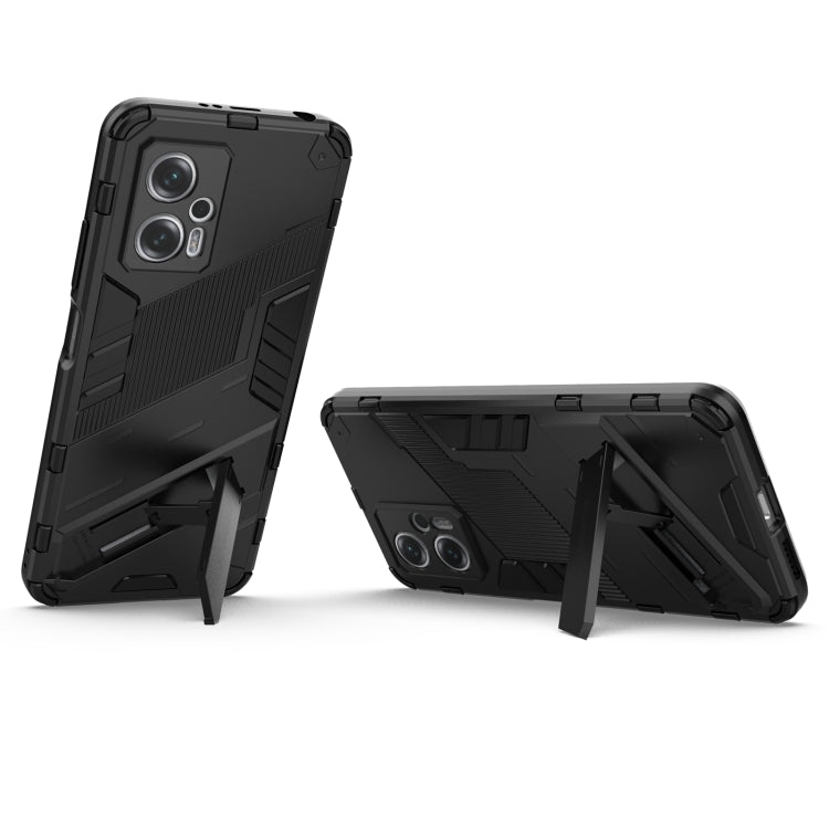 For Xiaomi Redmi Note 11T Pro 5G China Punk Armor 2 in 1 PC + TPU Shockproof Phone Case with Invisible Holder
