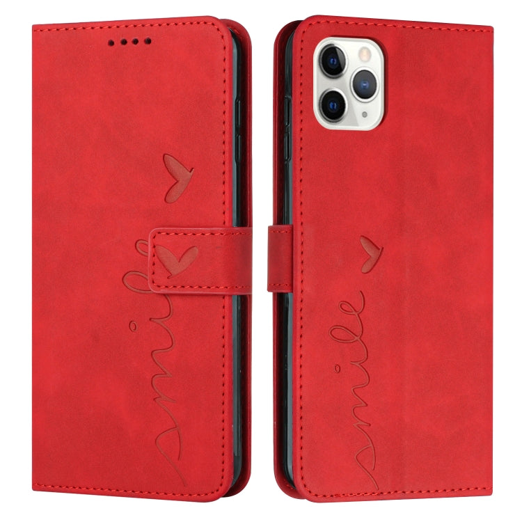 For iPhone 13 Pro Skin Feel Heart Pattern Leather Phone Case