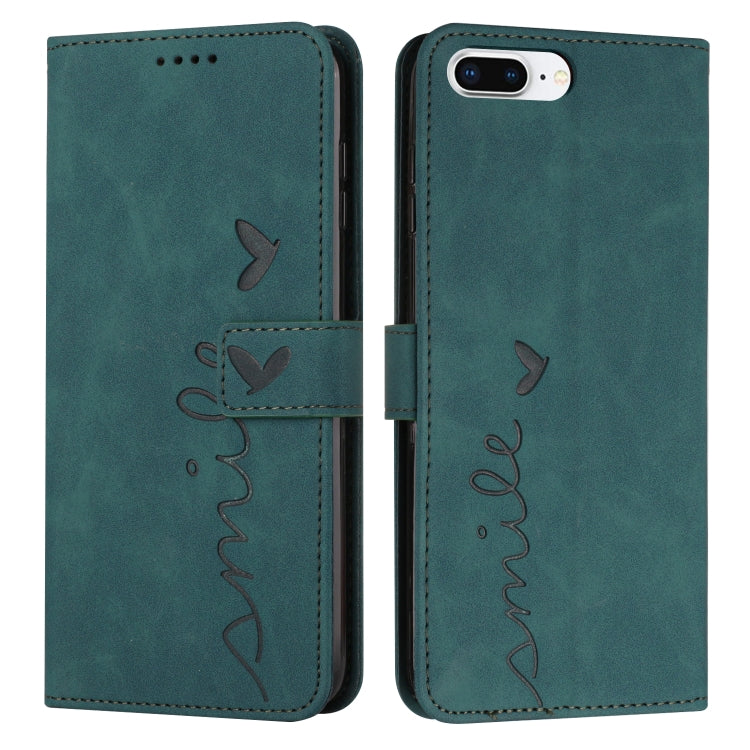 Skin Feel Heart Pattern Leather Phone Case For iPhone 8 Plus / 7 Plus / 6 Plus
