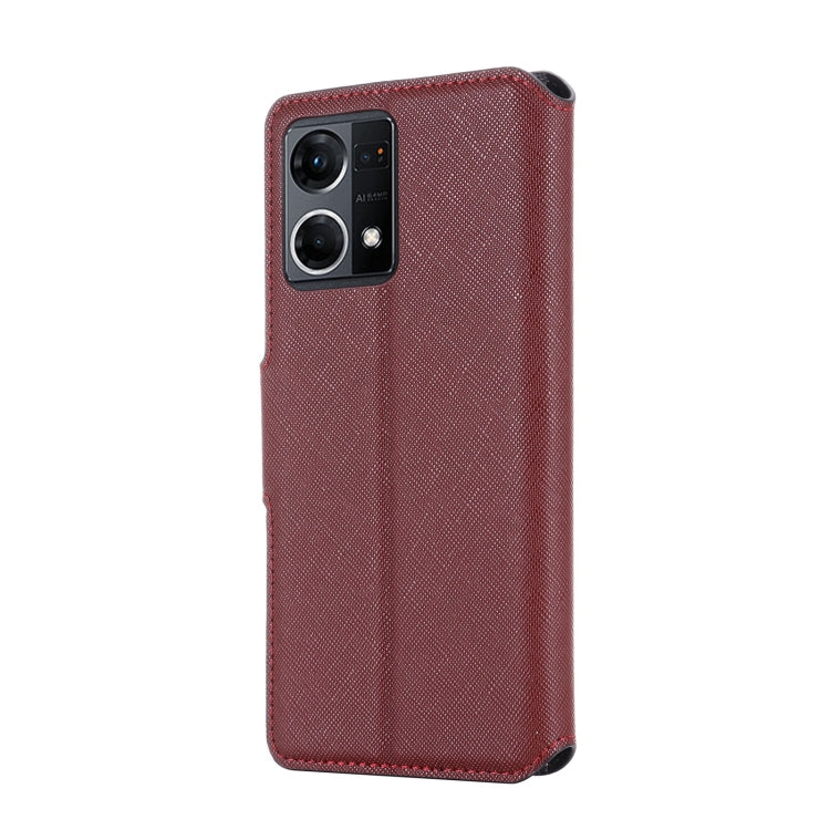 For OPPO F21 Pro / Reno7 4G MUXMA MX115 Cross Texture Oil Edge Flip Leather Phone Case