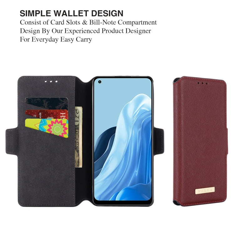 For OPPO F21 Pro / Reno7 4G MUXMA MX115 Cross Texture Oil Edge Flip Leather Phone Case