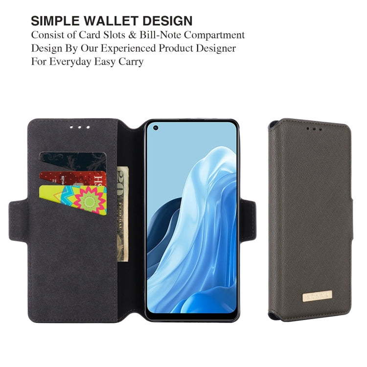 For OPPO F21 Pro / Reno7 4G MUXMA MX115 Cross Texture Oil Edge Flip Leather Phone Case