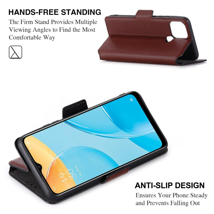 For OPPO A15 MUXMA MX115 Cross Texture Oil Edge Flip Leather Phone Case