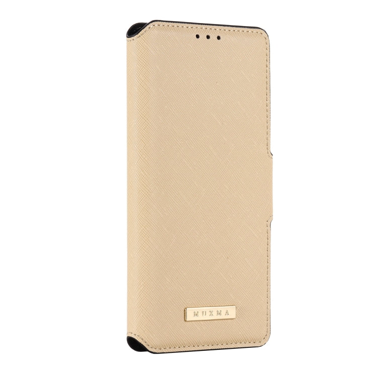 For OPPO A15 MUXMA MX115 Cross Texture Oil Edge Flip Leather Phone Case