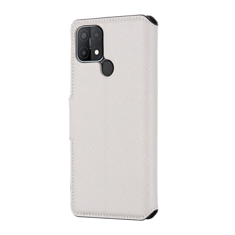 For OPPO A15 MUXMA MX115 Cross Texture Oil Edge Flip Leather Phone Case