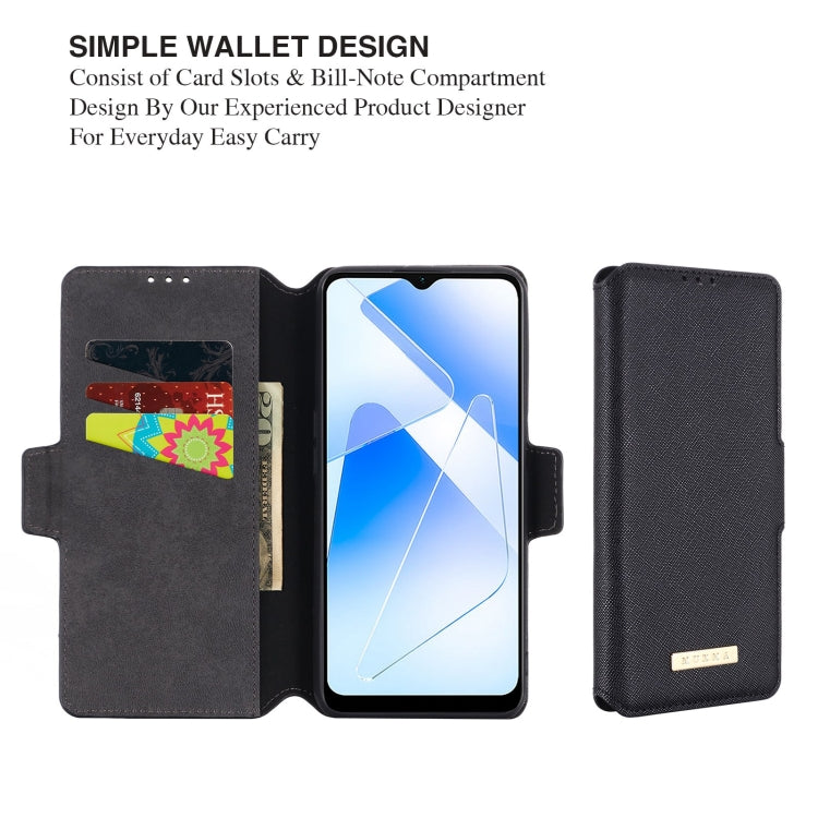 For OPPO A55 5G MUXMA MX115 Cross Texture Oil Edge Flip Leather Phone Case