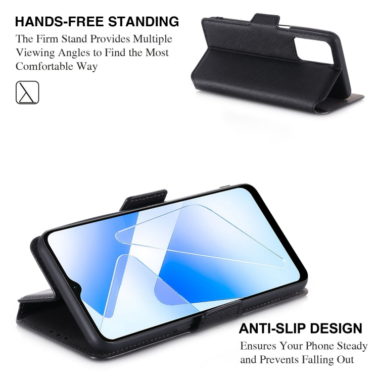 For OPPO A55 5G MUXMA MX115 Cross Texture Oil Edge Flip Leather Phone Case