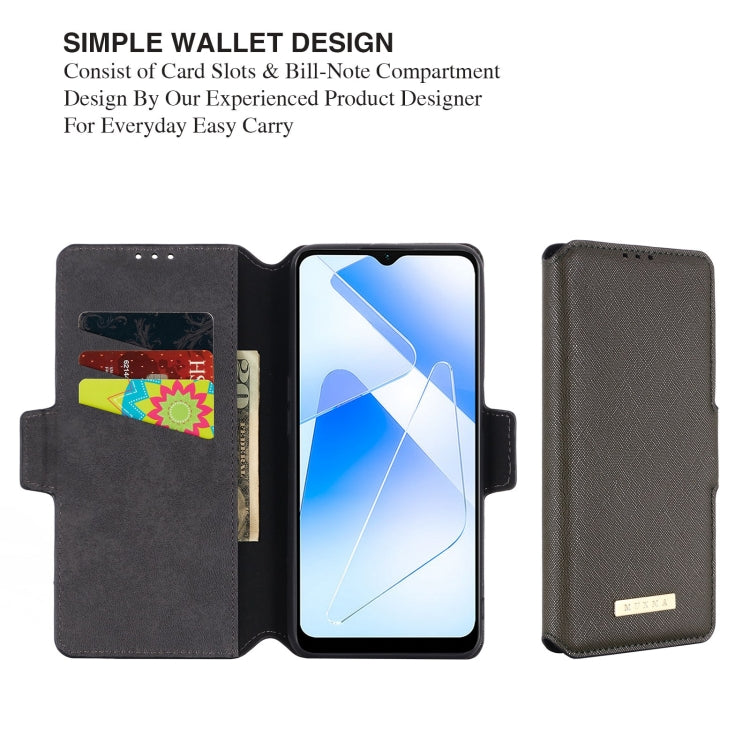 For OPPO A55 5G MUXMA MX115 Cross Texture Oil Edge Flip Leather Phone Case