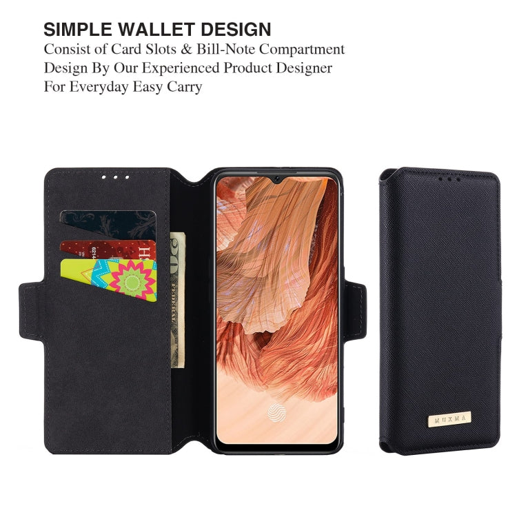 For OPPO F17 / A73 2020 MUXMA MX115 Cross Texture Oil Edge Flip Leather Phone Case