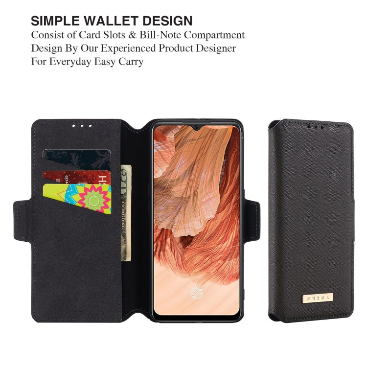 For OPPO F17 / A73 2020 MUXMA MX115 Cross Texture Oil Edge Flip Leather Phone Case