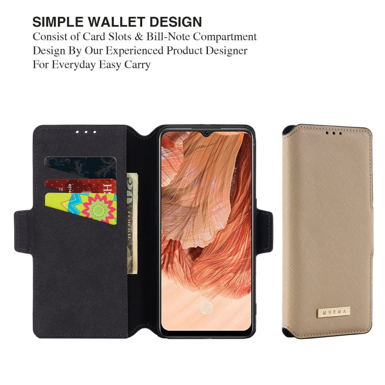 For OPPO F17 / A73 2020 MUXMA MX115 Cross Texture Oil Edge Flip Leather Phone Case