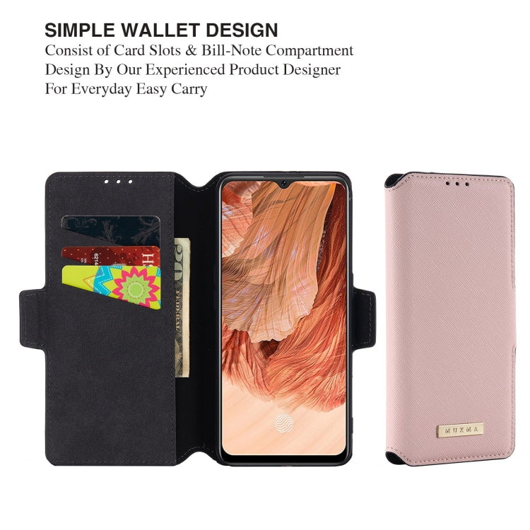 For OPPO F17 / A73 2020 MUXMA MX115 Cross Texture Oil Edge Flip Leather Phone Case