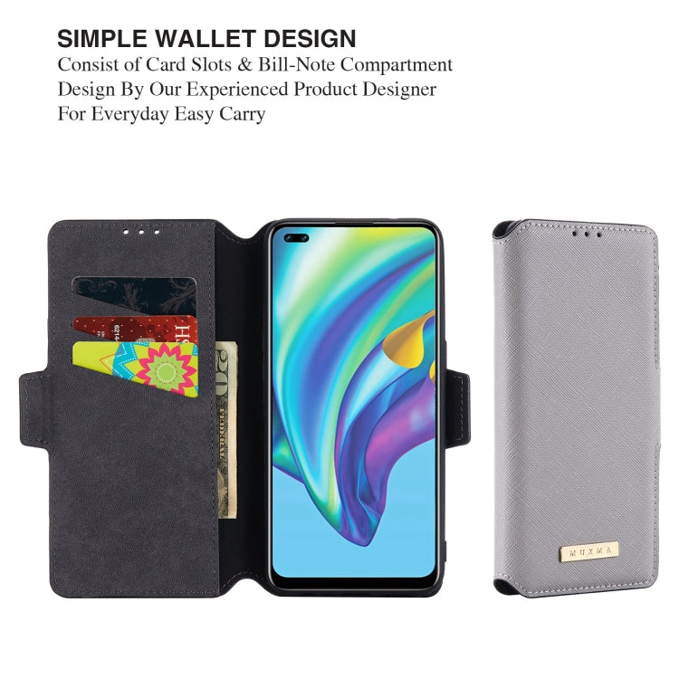 For OPPO F17 Pro MUXMA MX115 Cross Texture Oil Edge Flip Leather Phone Case