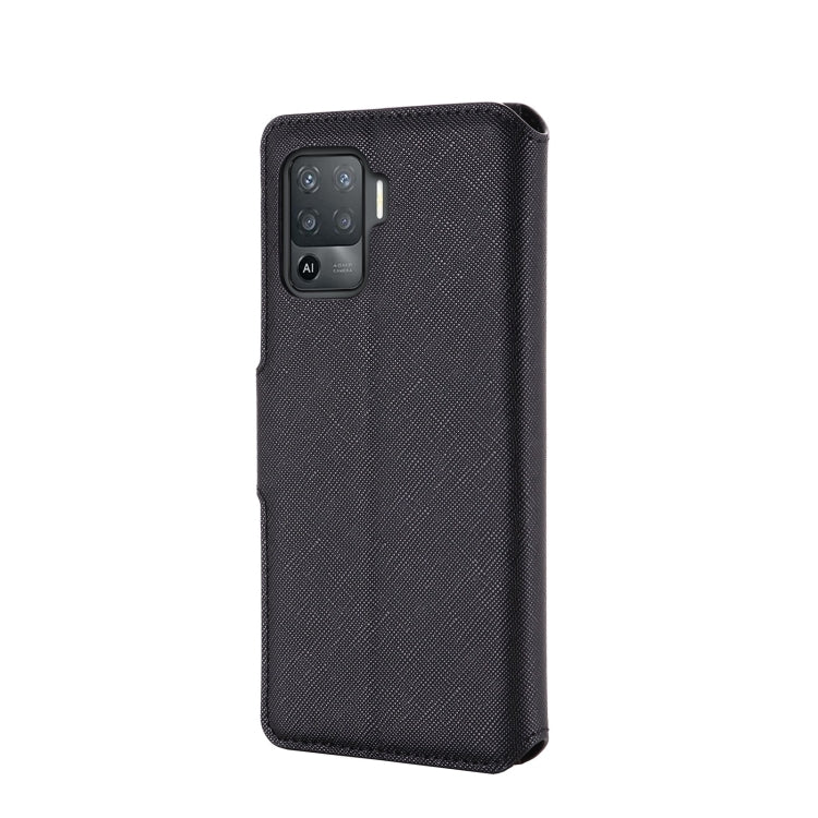 For OPPO F19 Pro / A94 MUXMA MX115 Cross Texture Oil Edge Flip Leather Phone Case