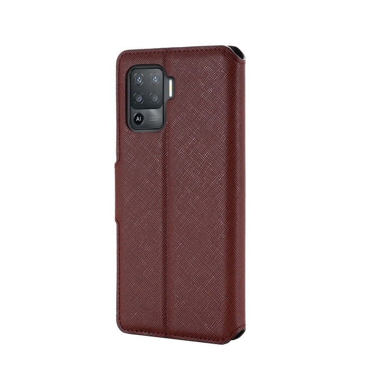 For OPPO F19 Pro / A94 MUXMA MX115 Cross Texture Oil Edge Flip Leather Phone Case