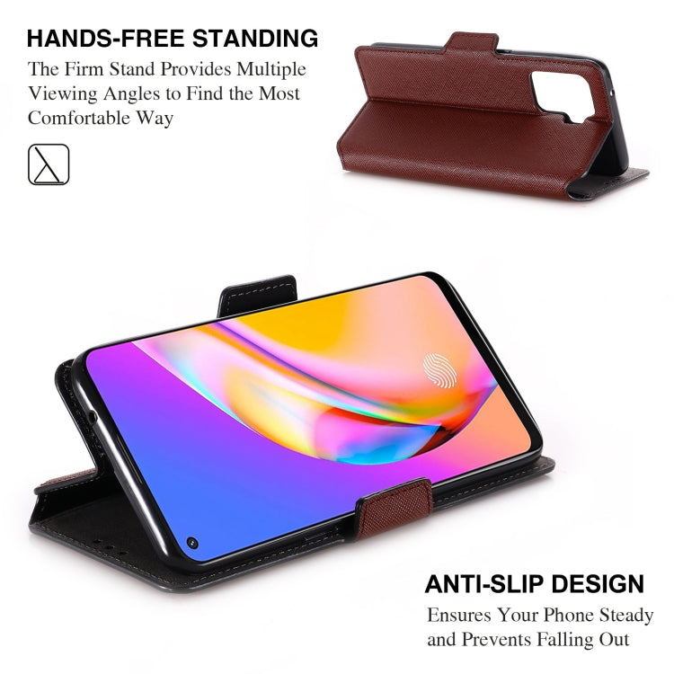 For OPPO F19 Pro / A94 MUXMA MX115 Cross Texture Oil Edge Flip Leather Phone Case