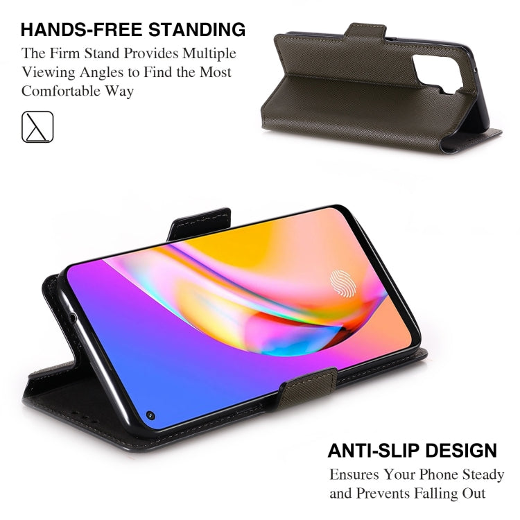 For OPPO F19 Pro / A94 MUXMA MX115 Cross Texture Oil Edge Flip Leather Phone Case