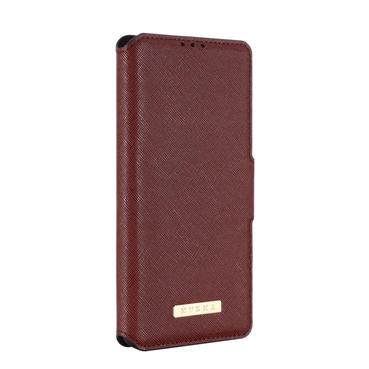 For OPPO Reno5 4G MUXMA MX115 Cross Texture Oil Edge Flip Leather Phone Case