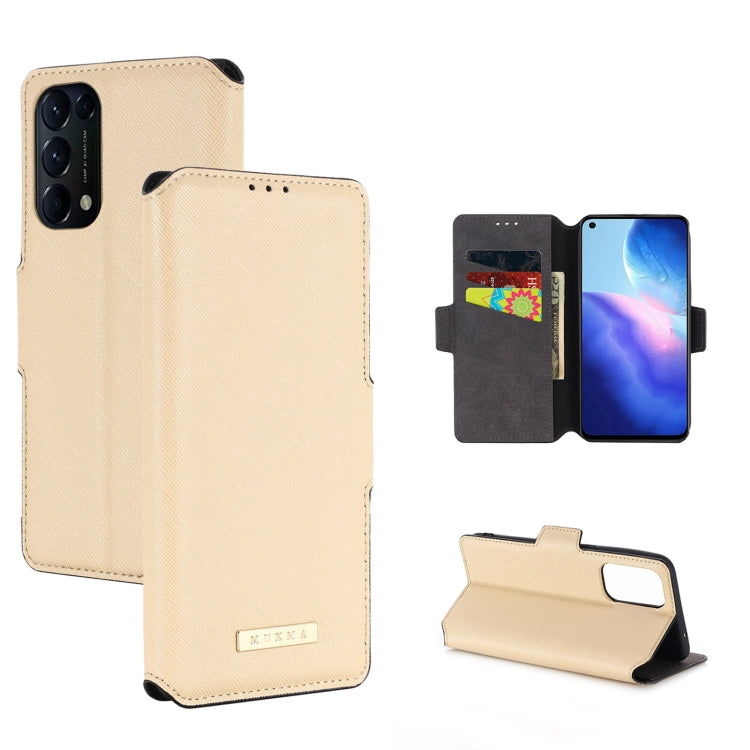 For OPPO Reno5 4G MUXMA MX115 Cross Texture Oil Edge Flip Leather Phone Case