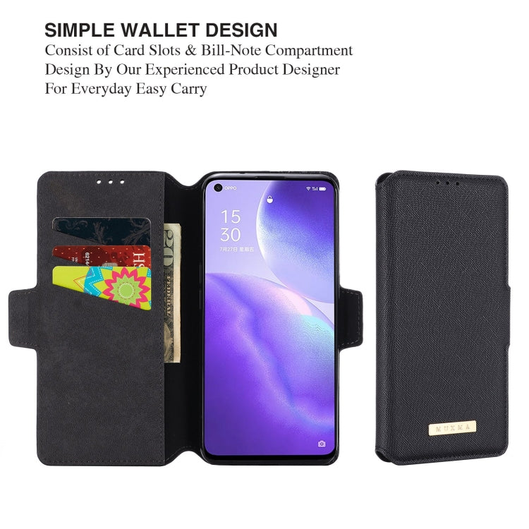 For OPPO Reno5 5G MUXMA MX115 Cross Texture Oil Edge Flip Leather Phone Case