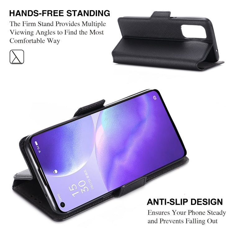 For OPPO Reno5 5G MUXMA MX115 Cross Texture Oil Edge Flip Leather Phone Case