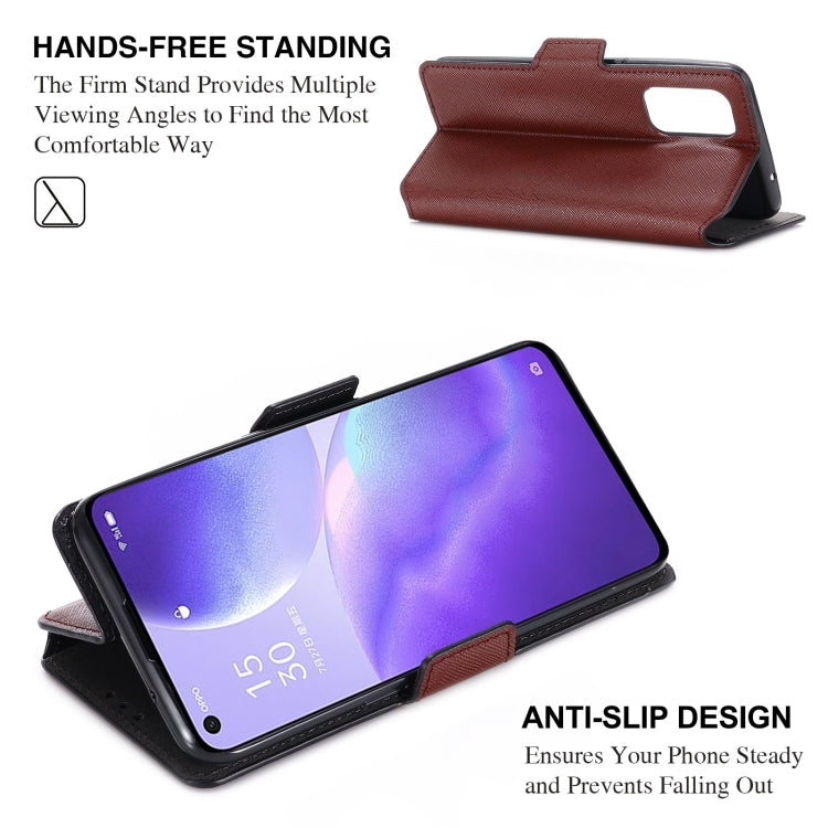 For OPPO Reno5 5G MUXMA MX115 Cross Texture Oil Edge Flip Leather Phone Case