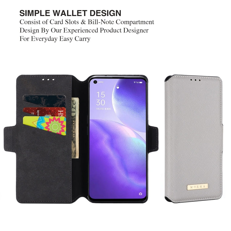 For OPPO Reno5 5G MUXMA MX115 Cross Texture Oil Edge Flip Leather Phone Case