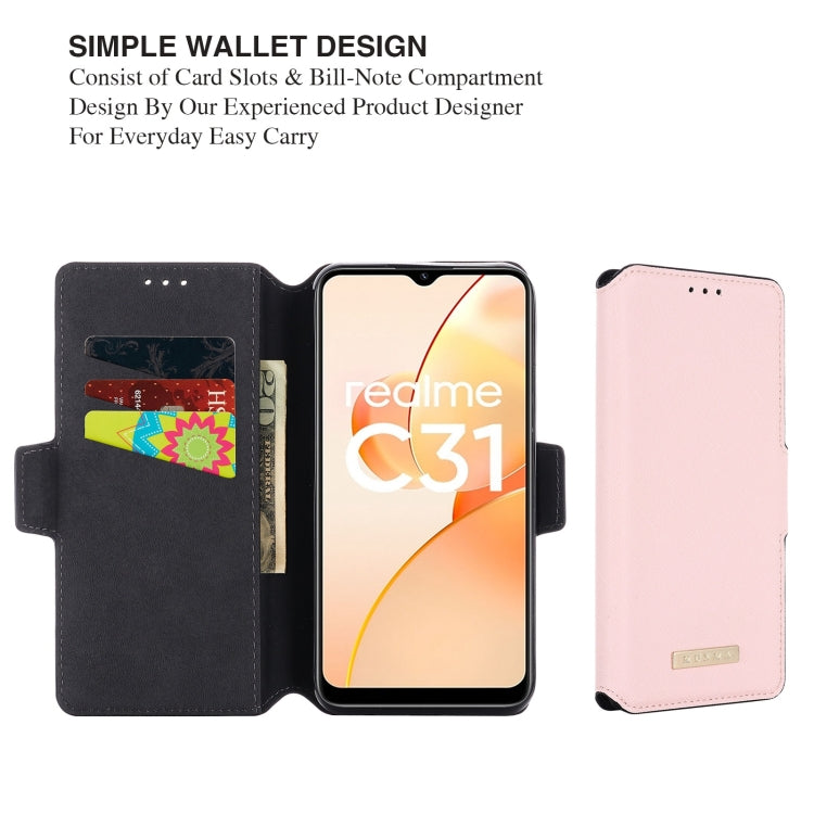 For OPPO Realme C31 4G MUXMA MX115 Cross Texture Oil Edge Flip Leather Phone Case