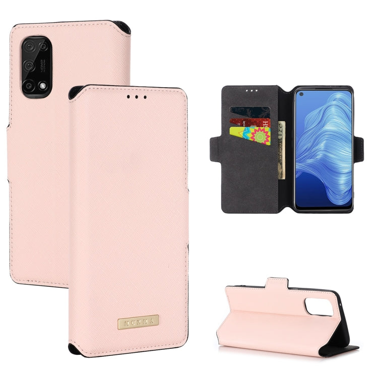 For OPPO Realme 7 5G / V5 / Q2 MUXMA MX115 Cross Texture Oil Edge Flip Leather Phone Case