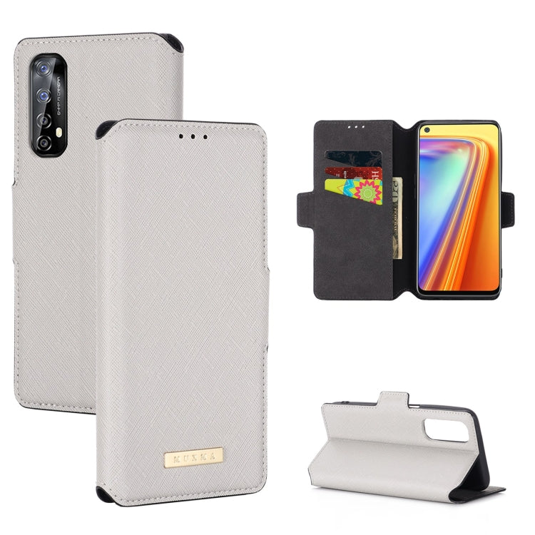For OPPO Realme 7 Asian Version MUXMA MX115 Cross Texture Oil Edge Flip Leather Phone Case