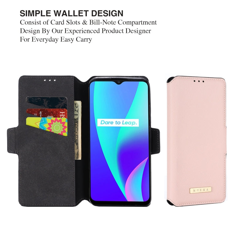 For OPPO Realme C15 / C12 MUXMA MX115 Cross Texture Oil Edge Flip Leather Phone Case