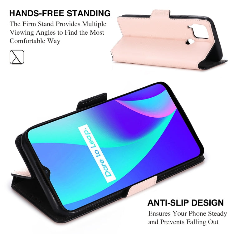 For OPPO Realme C15 / C12 MUXMA MX115 Cross Texture Oil Edge Flip Leather Phone Case