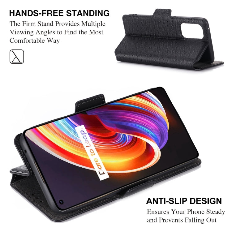 For OPPO Realme X7 Pro MUXMA MX115 Cross Texture Oil Edge Flip Leather Phone Case