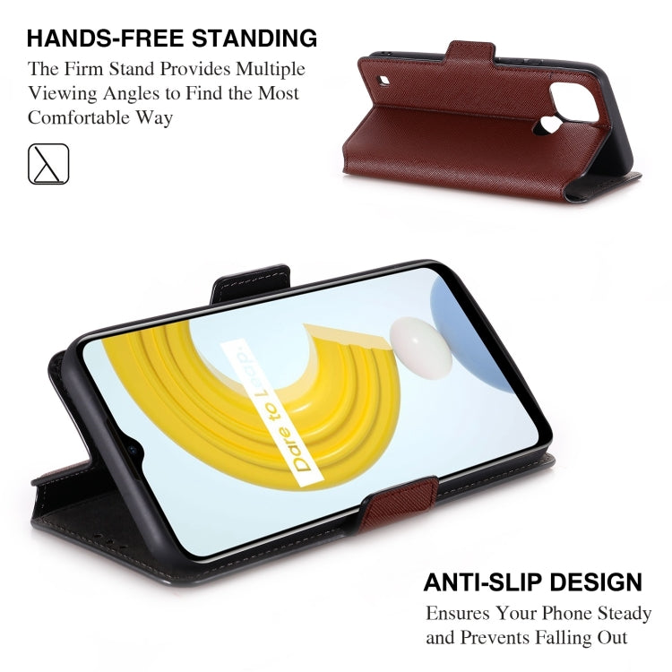 For OPPO Realme C21 MUXMA MX115 Cross Texture Oil Edge Flip Leather Phone Case