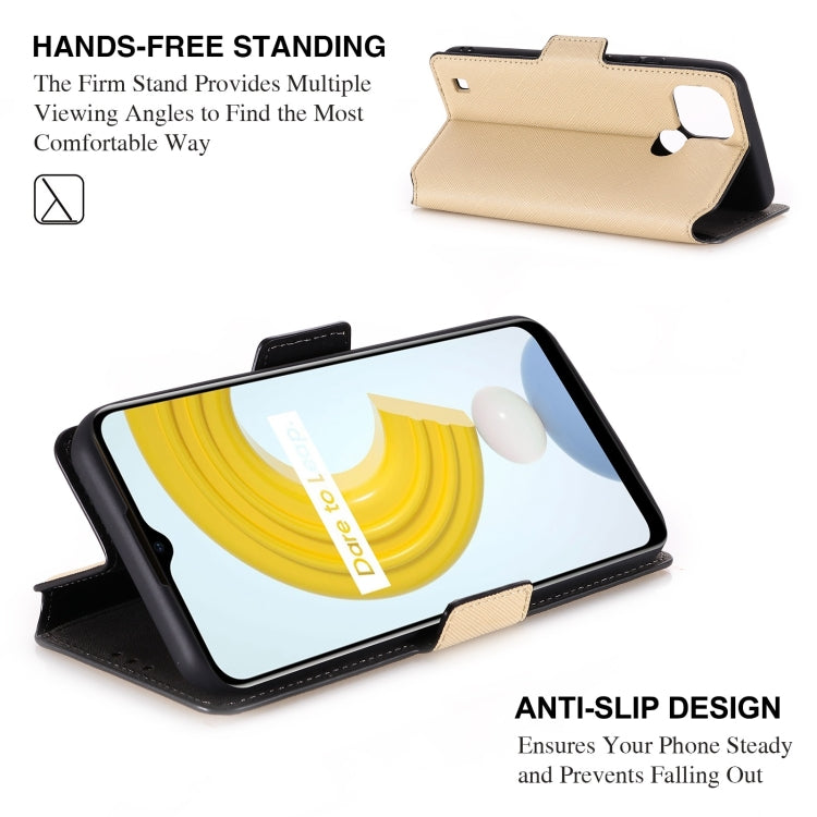 For OPPO Realme C21 MUXMA MX115 Cross Texture Oil Edge Flip Leather Phone Case